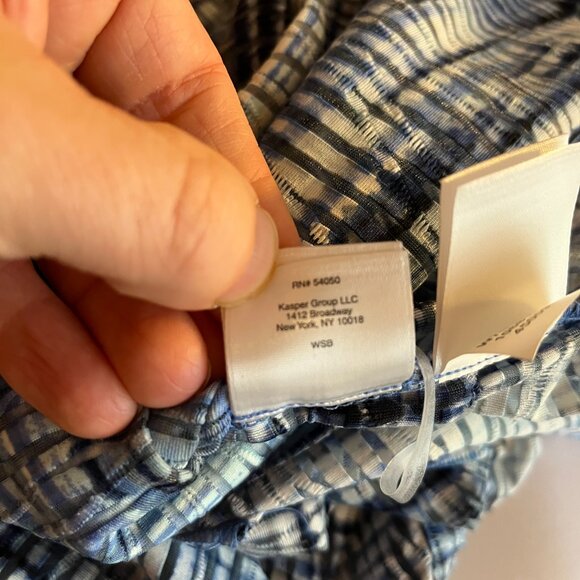 Kasper Size L Blue Sheer Open-Front Cardigan Jacket 3/4 Sleeves - Picture 10 of 12